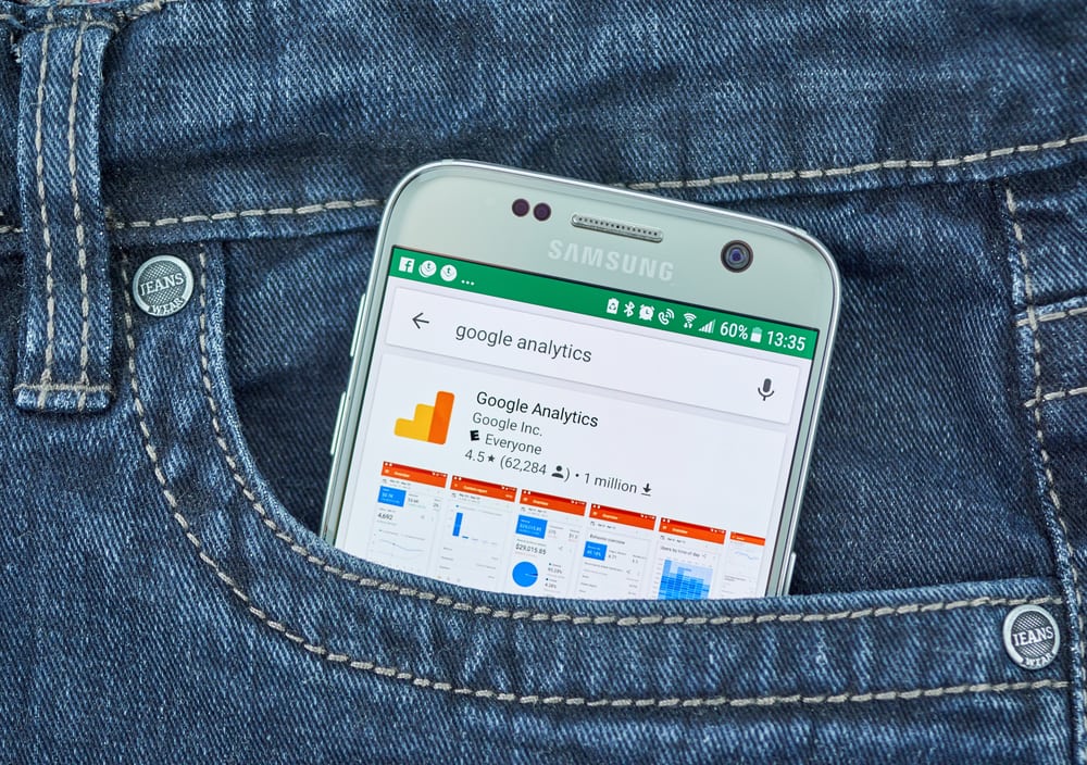 google analytics on a mobile device, back pocket