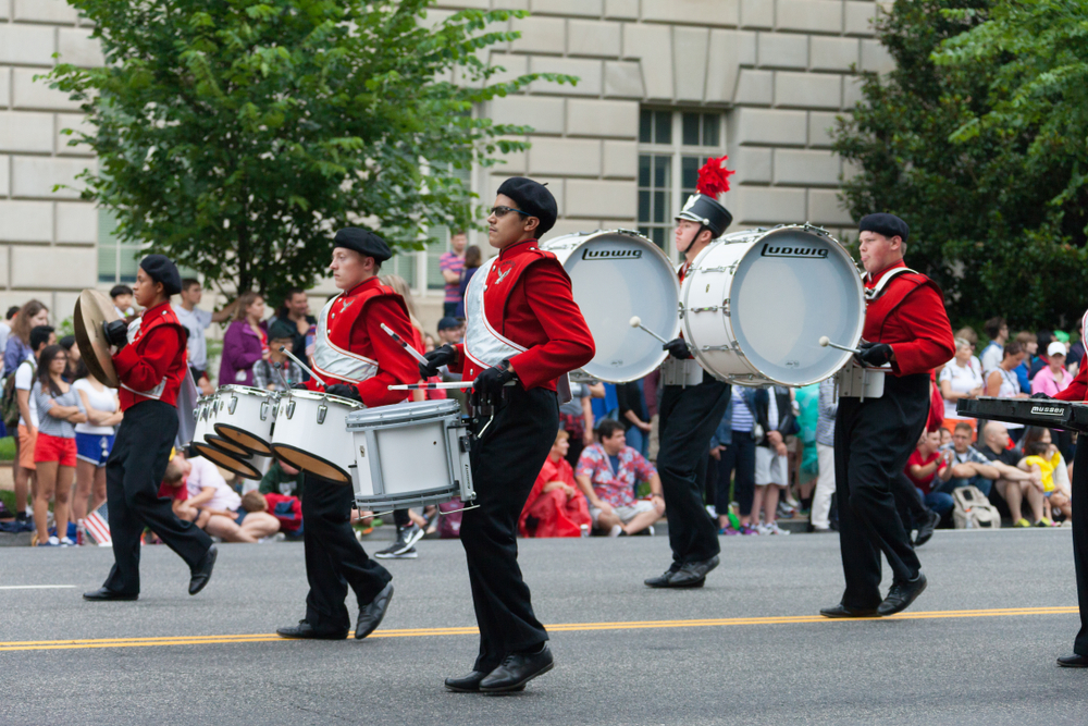 parade with marching band