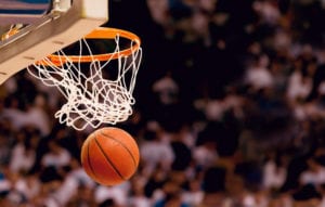 basketball through the hoop