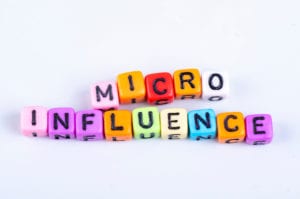 colorful blocks reading 'micro-influence'