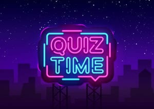 "quiz time" in neon letters