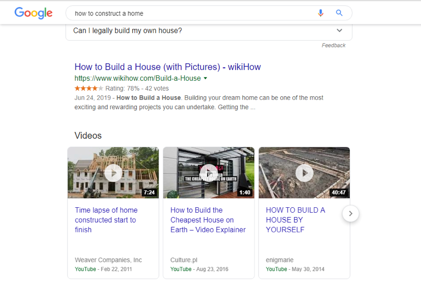 search results for how to construct a house