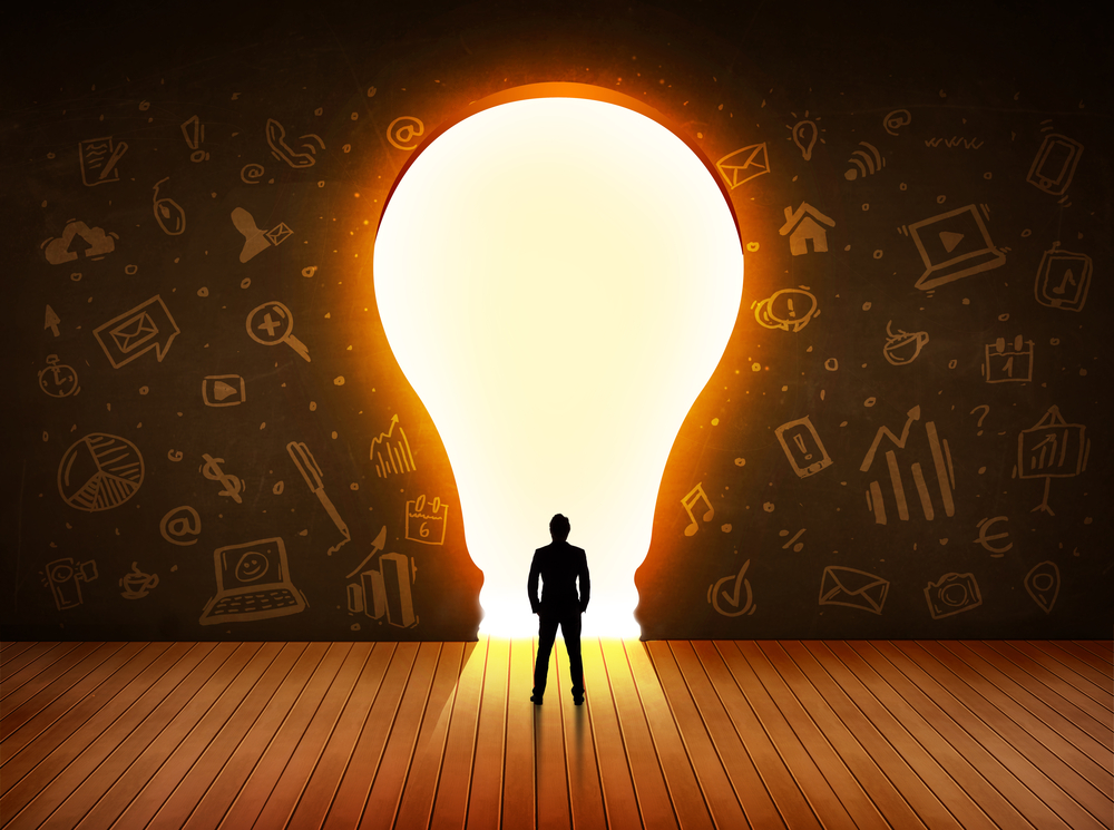 man in lightbulb representing thought leader