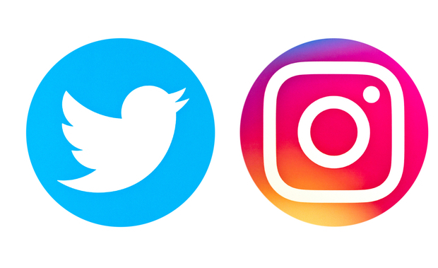 twitter and instagram logos