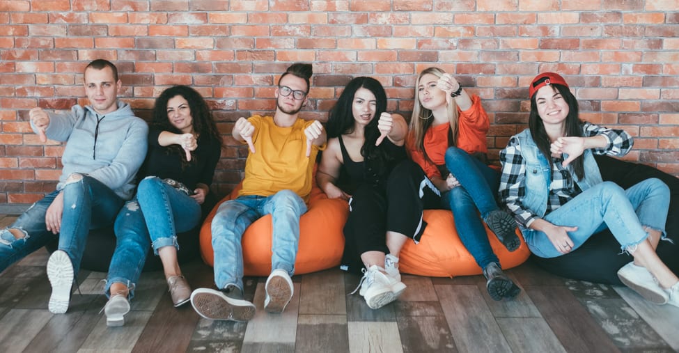 THUMBS DOWN group of influencers